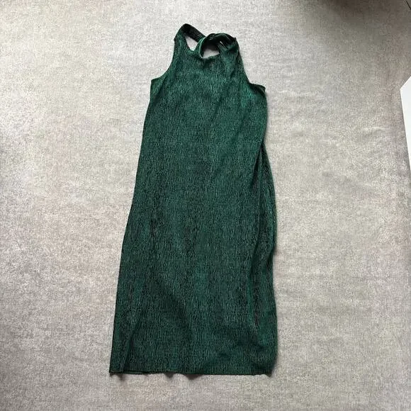 Anthropologie Green Velvet Midi Dress - Picture 1 of 3